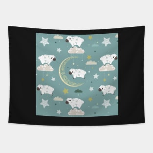 Playing among the stars pattern Tapestry