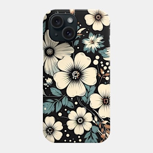 Black and White Floral Phone Case