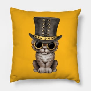 Cute Steampunk Kitten Pillow