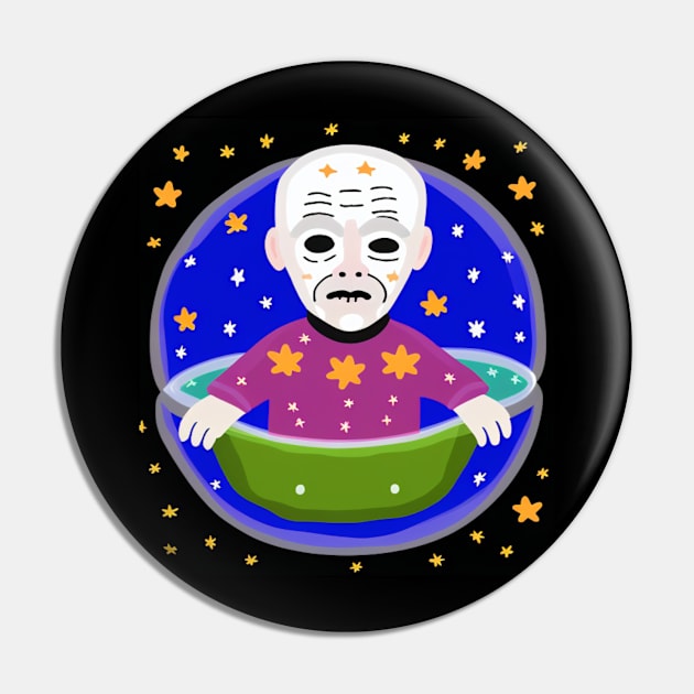 AI generated old man with stars floating Pin by Catbrat