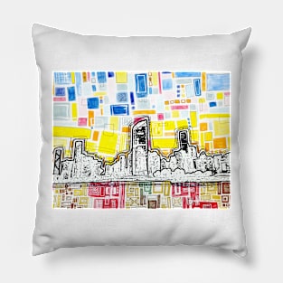 Contemporary Brisbane Cityscape Pillow