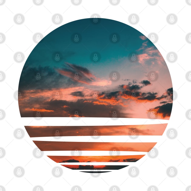 Relax orange Sky with Sunset Circle Graphic by thejoyker1986