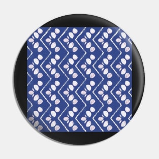 Zig Zag Abstract Petal Stripes | Royal Blue n’ White Pin