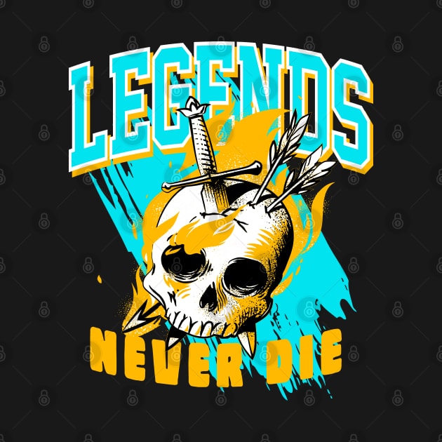 Legends Never Die Aqua Retro by funandgames