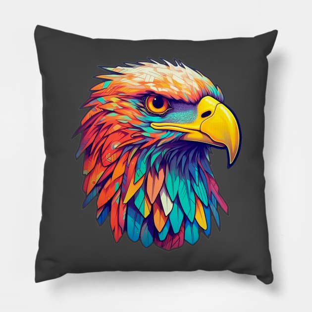 colored eagle Pillow by NirckStore