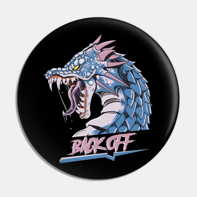 Back Off Dragon Pin by Golden Eagle Design Studio