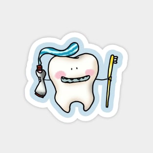 funny tooth cartoon Magnet