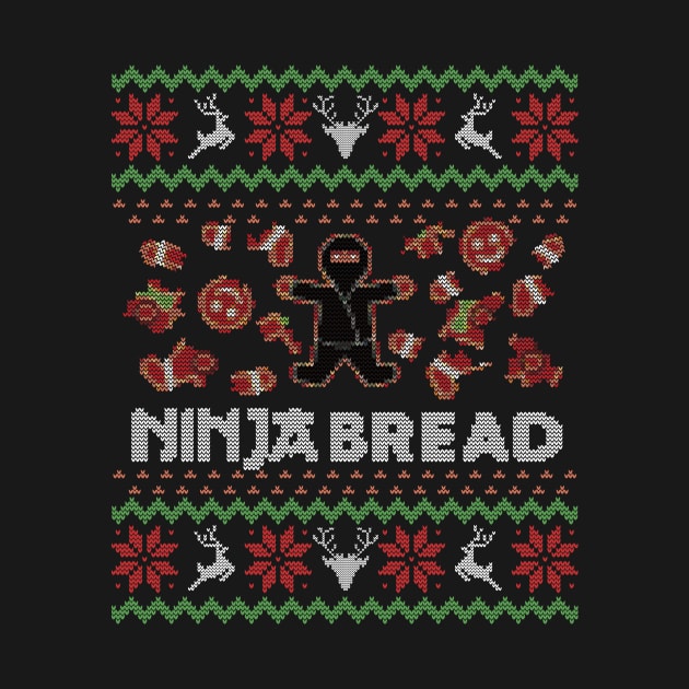 Ugly Christmas Sweater Ninja Bread Gingerbread Man by HolidayoftheWeek