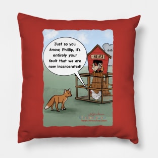 Hen house woes Pillow