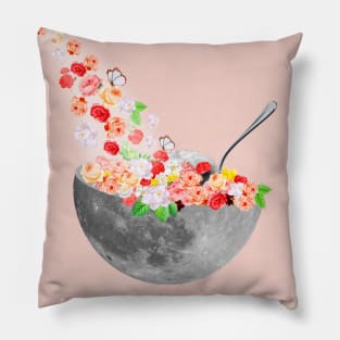 Flower Moon Collage art Pillow