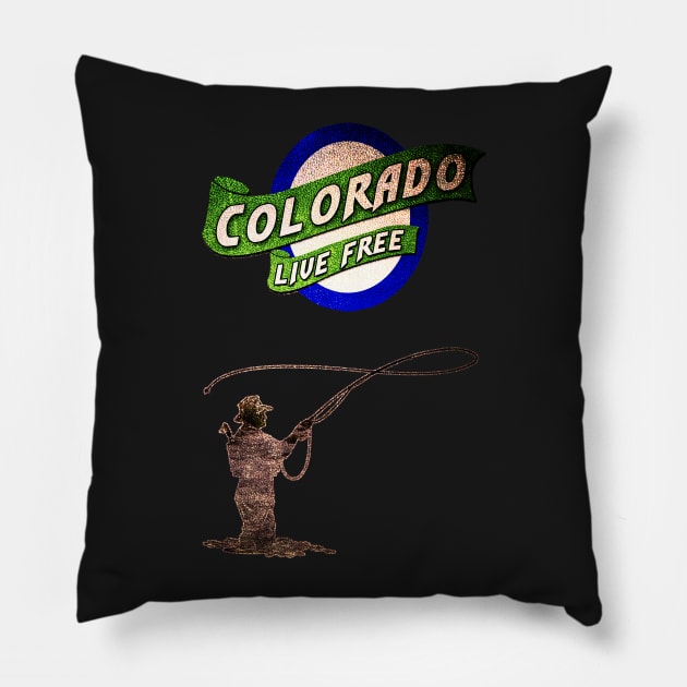Colorado Fly Fish 2 Pillow by Random77