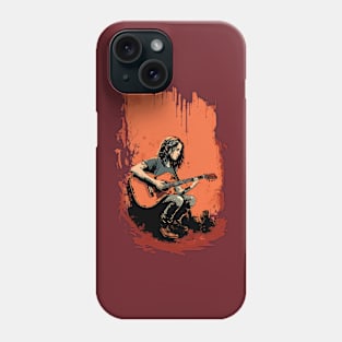 Girl playing the guitar Phone Case