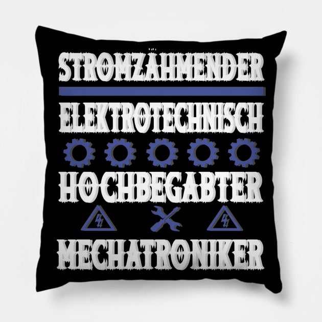 Mechatroniker Strom Elektrotechnisch Spruch Pillow by FindYourFavouriteDesign