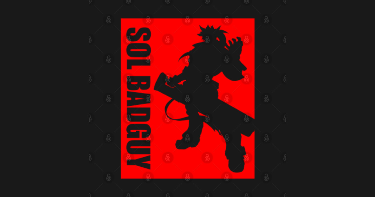 Sol Badguy Red Shape - Guilty Gear - T-Shirt | TeePublic