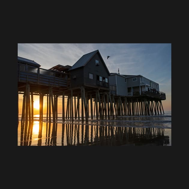 Sunrise on Old Orchard Beach Maine at the Pier by WayneOxfordPh