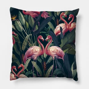 Tropical Flamingos Pillow