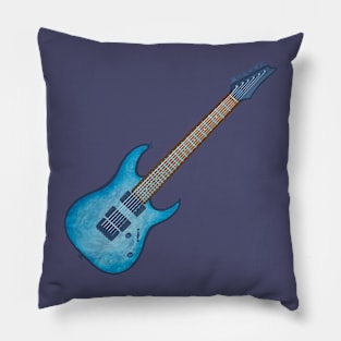 Blue burl electric guitar Pillow