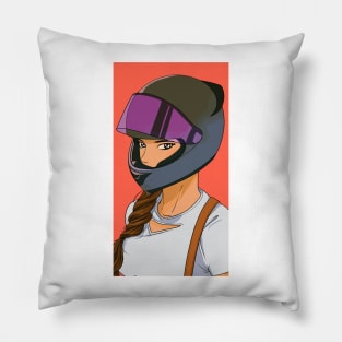 Anime Girl in Helmet Pillow