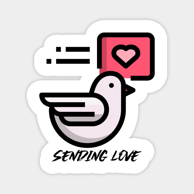 Love Bird Sending Love Romantic Red Magnet by ToddHeal