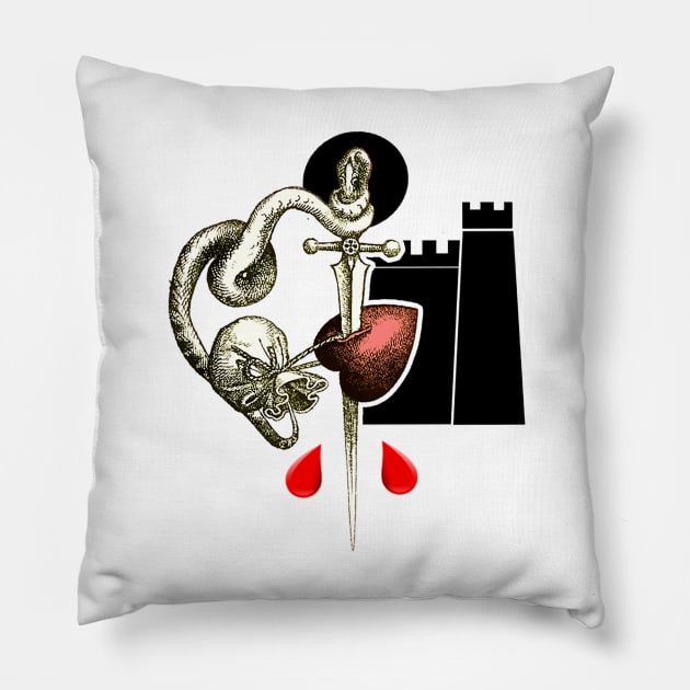 Broken heart: Power and Wealth ends! Pillow by Marccelus