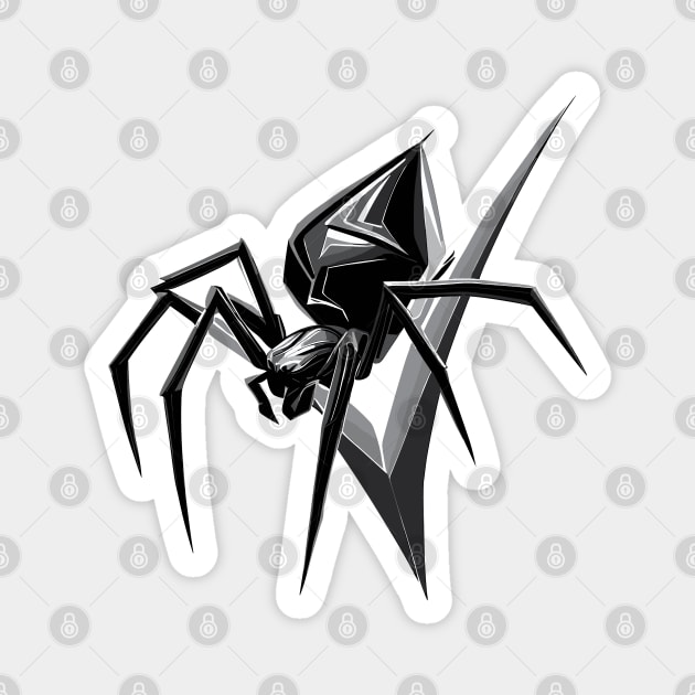 Spooky Black Spider Magnet by TomFrontierArt