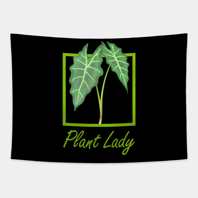 Plant Lady Alocasia Leaf Tapestry by 13Lines Art