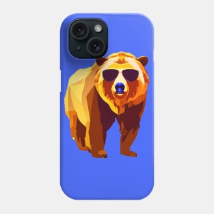 Cool Low Poly Grizzly Bear wearing Sunglasses Phone Case