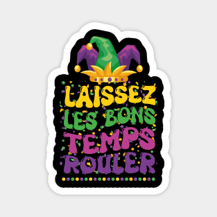 Laissez Les Bons Temps Rouler Mardi Gras Jester Hat Groovy Magnet