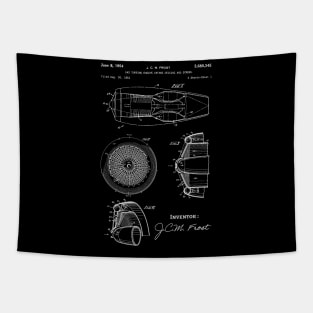 Gas Turbine Engine 1954 Patent / Gas engine Patent illustration / engineering gift idea Tapestry