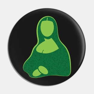 Pop Minimal Lime Green Mona Lisa Pin