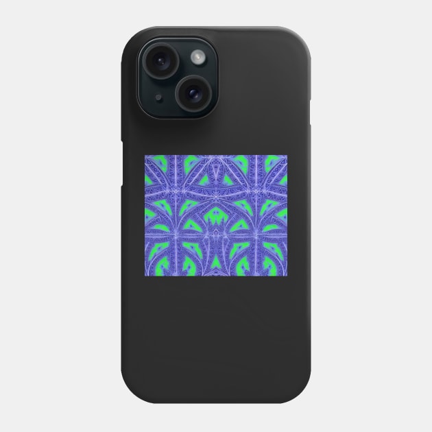 Sapphire Blue Aesthetic - Blue Fractals Abstract Pattern Phone Case by BubbleMench