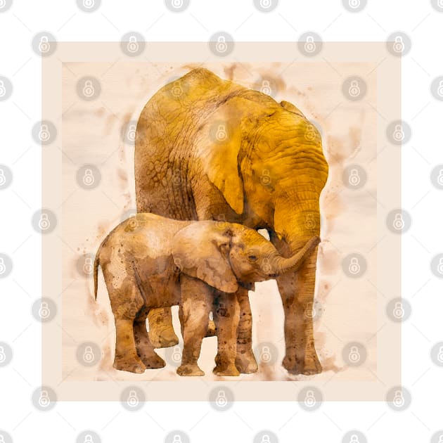 Mother Elephant and her Baby by Custom Autos