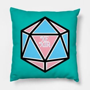 Trans Pronoun Pride D20 Xe / Xir Pillow