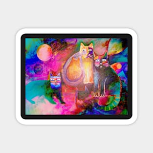 Colourful Cats Magnet