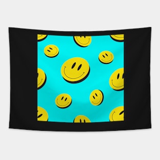 Acid Art Smiles Seamless Pattern Tapestry