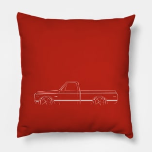 1970 GMC Sierra 1500 - profile stencil, white Pillow