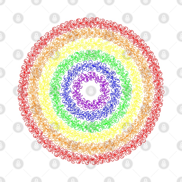 Rainbow Doodle Mandala by ElviraDraat