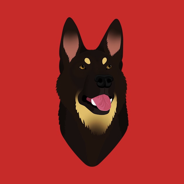 SimpliciTee - Black Bicolor German Shepherd by Larthan