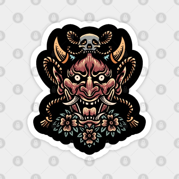 raging oni oriental tattoo Magnet by donipacoceng