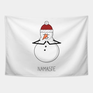 Cartoon snowman doing pose Tapestry