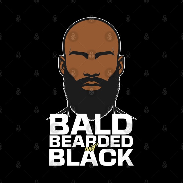 Bald Black and Bearded African American Man by blackartmattersshop