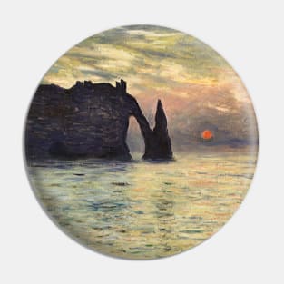 The Cliff, Etretat, Sunset by Claude Monet Pin