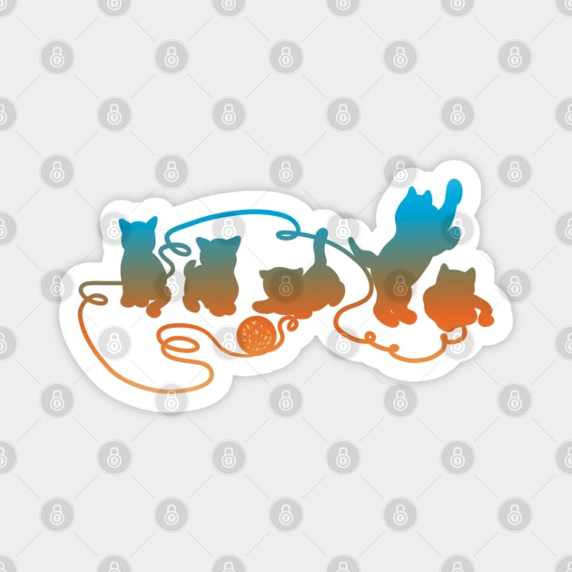 Playful Kittens Magnet by Sketchbook ni Abi