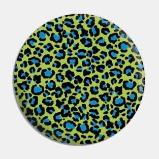 Leopard Pattern in Blue Raspberry on Lime Green Pin