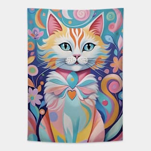 Whisker Whimsy: Abstract Cat Carnival Tapestry