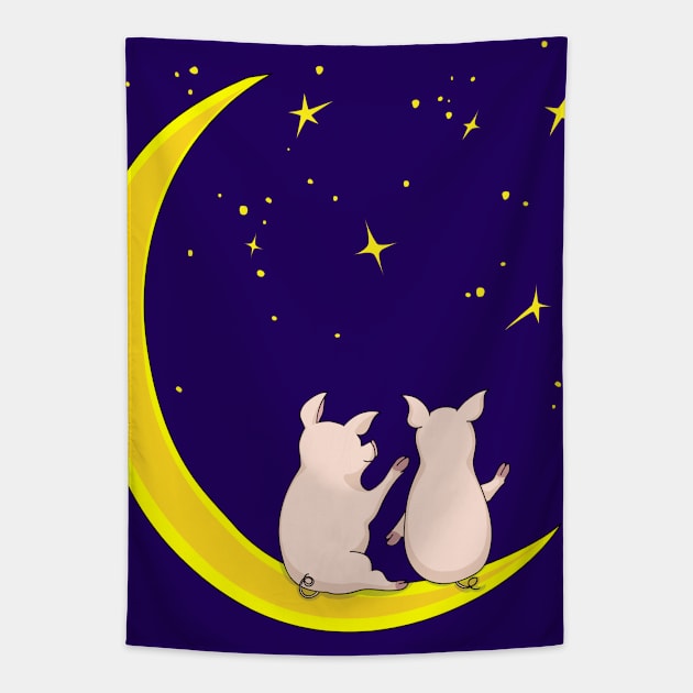 find you star with piggies Tapestry by Alina