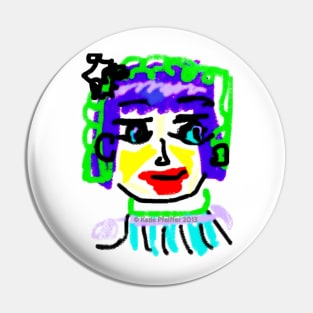 Doodle Face #1 Pin