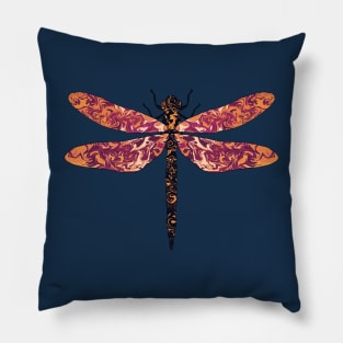 Lava swirl dragonfly illustration Pillow