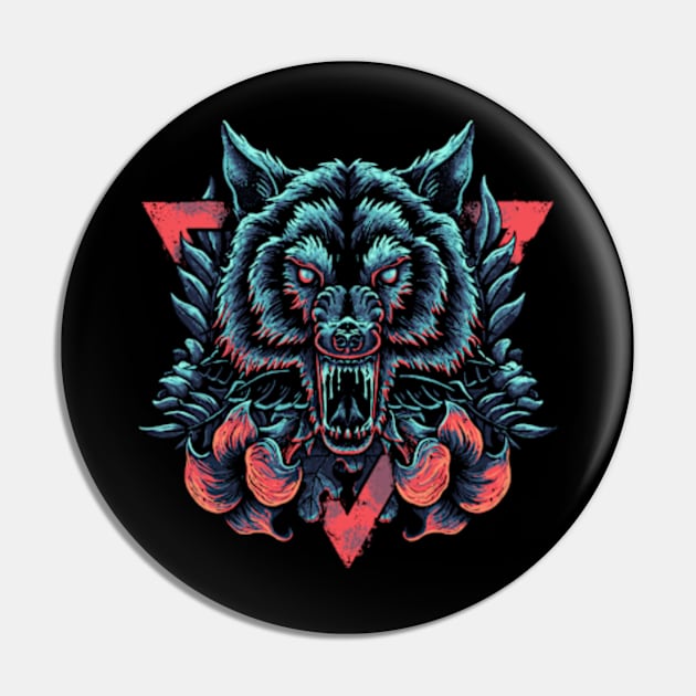 Lone Wolf Illustration Pin by stashygraphics