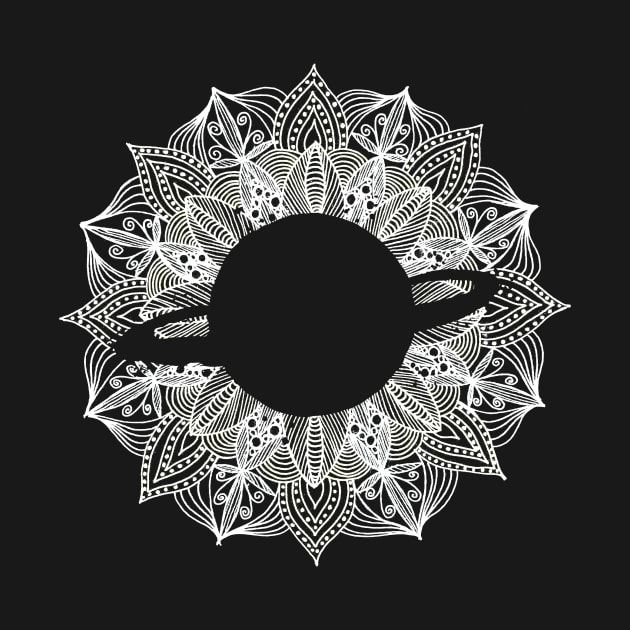 White Mandala Circle Planet by ZeichenbloQ